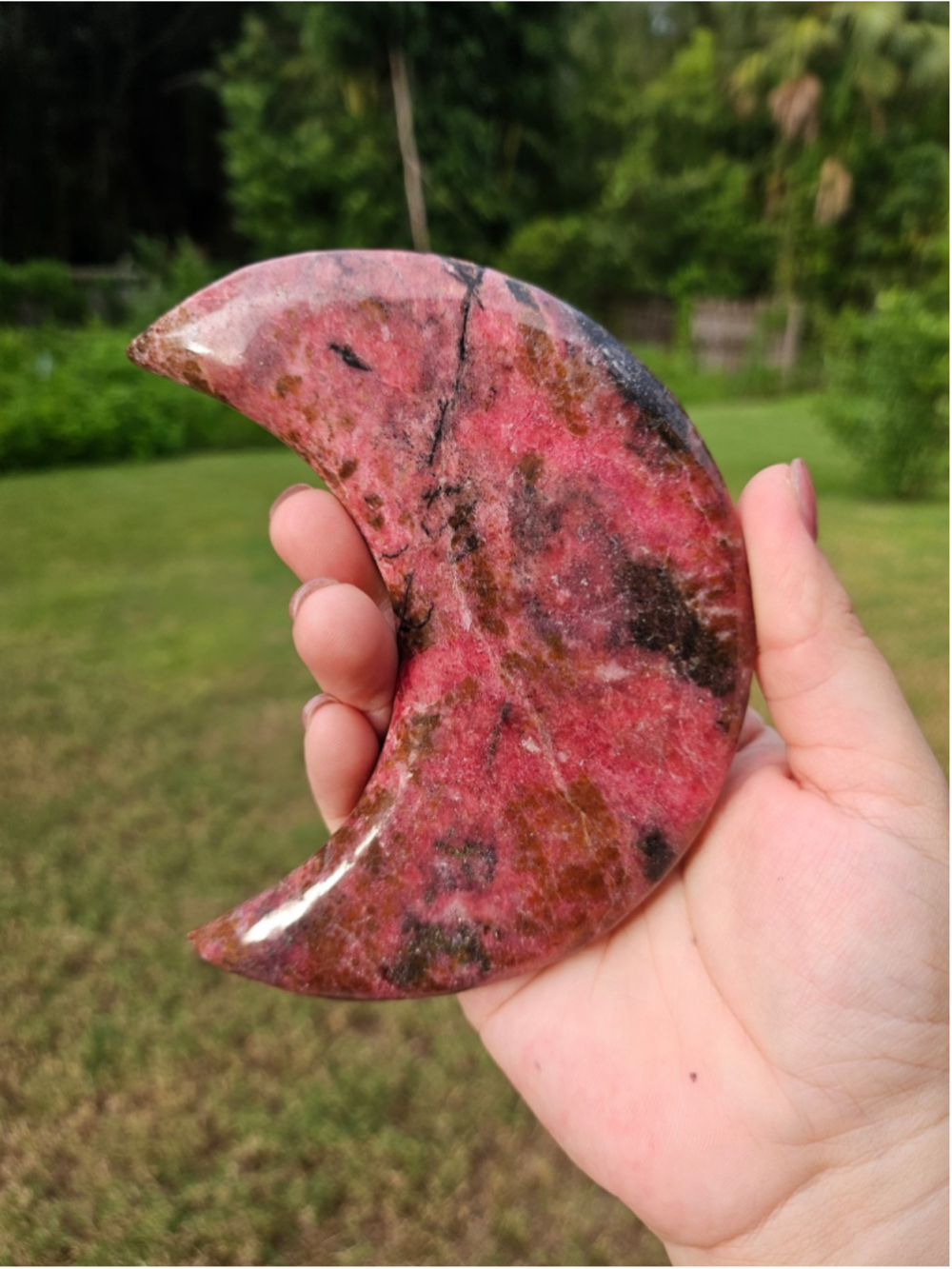 Rhodonite moon